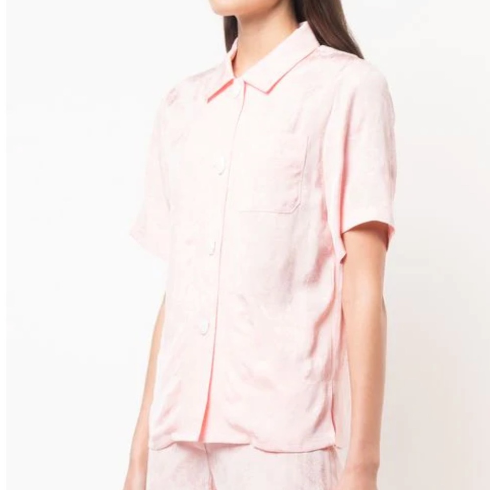 REJINA PYO Jacquard Button Shirt In Pink sz. Small